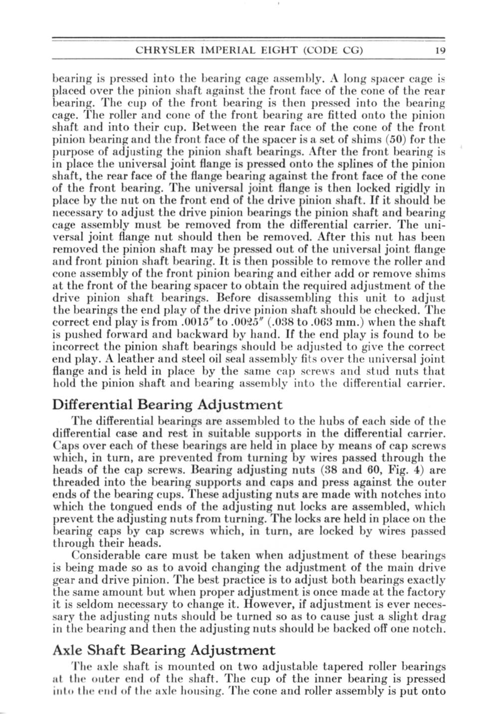 1931 Chrysler Imperial Owners Manual Page 76
